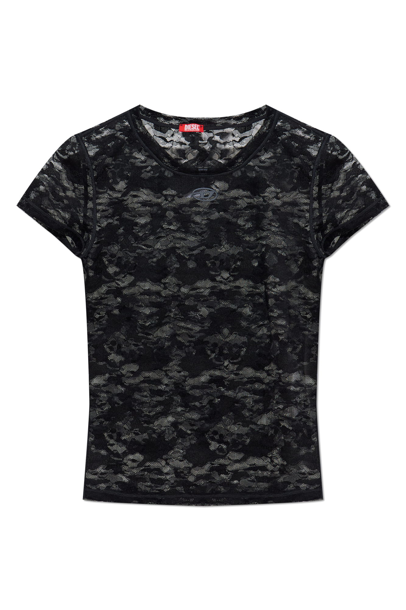 Tシャツ・カットソー Diesel Kasia-Utlt Lace T-Shirt Women's Camo lace T-shirt | Black | Diesel